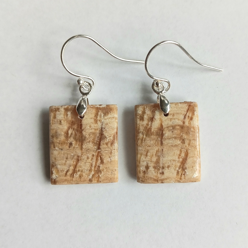 Candy Aragonite Gemstone Earrings with 925 Sterling Silver Findings
